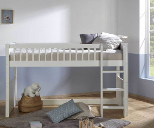 Ma Chambre d'Enfant Lit mi-hauteur enfant évolutif Rio  Blanc 90x190 cm Couchage bas