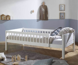 Ma Chambre d'Enfant Lit enfant avec barrières Rio  Blanc 90x190 cm