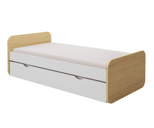 Ma Chambre d'Enfant Lit adulte avec sommier Lemon  Blanc et bois 90x200 cm