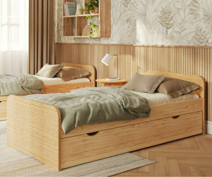 Ma Chambre d'Enfant Lit gigogne ado Twist  Bois naturel 90x200 cm