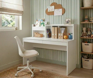 Ma Chambre d'Enfant Bureau ado avec rangements Iléo  Blanc