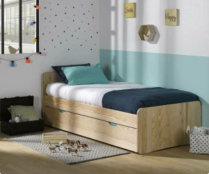 Ma Chambre d'Enfant Lit enfant avec sommier et tiroir Willow  Bois naturel 90x190 cm