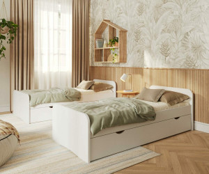 Ma Chambre d'Enfant Lit enfant avec sommier et tiroir Twist  Blanc 90x200 cm