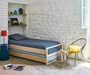 Ma Chambre d'Enfant Lits gigognes ado empilables Pocus  Bois naturel 90x200 cm