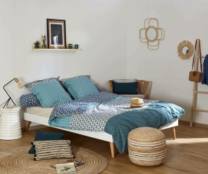 Ma Chambre d'Enfant Lit enfant avec sommier et pieds Honey  Blanc 140x190 cm