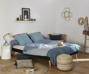 Ma Chambre d'Enfant Lit enfant avec sommier et pieds Honey  Noir 140x190 cm