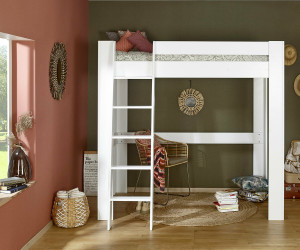 Ma Chambre d'Enfant Lit mezzanine ado Naolo  Blanc 90x190 cm