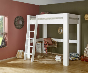 Ma Chambre d'Enfant Lit mezzanine enfant 2 places Naolo  Blanc 120x190 cm