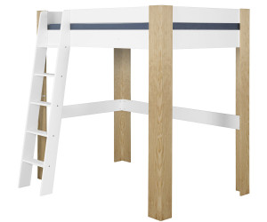 Ma Chambre d'Enfant Lit mezzanine enfant 2 places avec bureau Naolo  Blanc et bois 120x190 cm