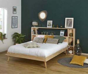 Ma Chambre d'Enfant Lit ado avec tête de lit Honey  Bois naturel 140x190 cm