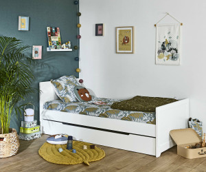 Ma Chambre d'Enfant Lit enfant avec sommier et matelas Roma  Blanc 90x190 cm/Opt:Matelas Airfresh 15 cm