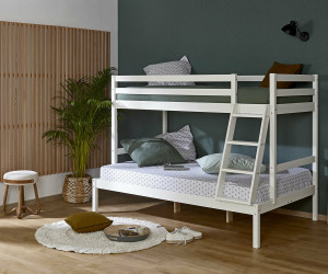 Ma Chambre d'Enfant Lit superposé ado 3 places Elna  Blanc 90-120x190 cm