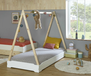 Ma Chambre d'Enfant Lit cabane enfant Happy  Blanc 90x190 cm
