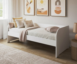 Ma Chambre d'Enfant Lit enfant avec sommier et matelas Bali  Blanc 80x200 cm/Opt:Matelas Norway 13 cm