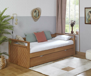 Ma Chambre d'Enfant Lit gigogne banquette adulte Eveo  Bois 90x200 cm