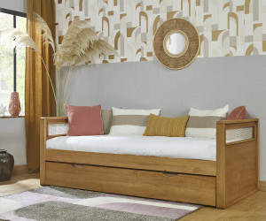 Ma Chambre d'Enfant Lit gigogne banquette adulte Houane  Bois 90x200 cm