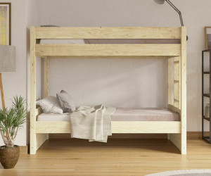 Ma Chambre d'Enfant Lit superposé adulte Yudi  Bois naturel 90x200 cm