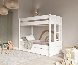Ma Chambre d'Enfant Lit superposé enfant Yudi  Blanc 90x200 cm