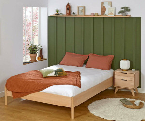 Ma Chambre d'Enfant Lit adulte avec sommier Magdae  Bois naturel 160x200 cm