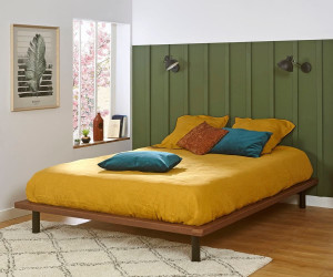 Ma Chambre d'Enfant Lit adulte avec sommier Hoha  Noyer 120x200 cm