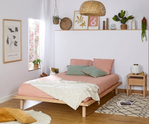 Ma Chambre d'Enfant Lit ado avec sommier Hoha  Bois naturel 120x200 cm