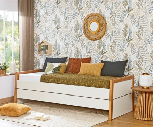 Ma Chambre d'Enfant Lit gigogne ado Hanika  Blanc et bois 80x200 cm