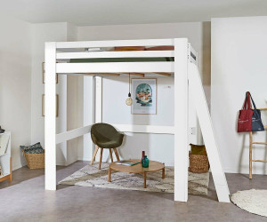 Ma Chambre d'Enfant Lit mezzanine king size Maverick  Blanc 160x200 cm