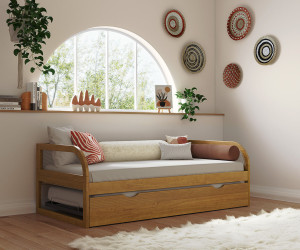 Ma Chambre d'Enfant Lit gigogne adulte Adao  Noisette 90x190 cm