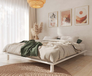 Ma Chambre d'Enfant Lit ado avec sommier Colay  Blanc 140x200 cm/Opt:Sans tête de lit
