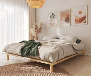 Ma Chambre d'Enfant Lit ado avec sommier Colay  Bois naturel 140x200 cm/Opt:Sans tête de lit