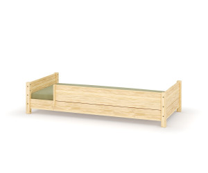 Ma Chambre d'Enfant Lit enfant Montessori Combeebed  Bois naturel 90x200 cm Barrière de sécurité avant