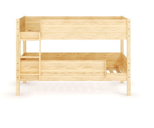 Ma Chambre d'Enfant Lit superposé enfant Combeebed  Bois naturel 90x200 cm Echelle grand côté 1 barrière de sécurité Version basse