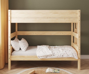 Ma Chambre d'Enfant Lit superposé haut enfant Combeebed  Bois naturel 90x200 cm Echelle petit côté