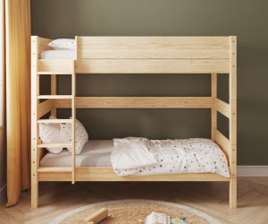 Ma Chambre d'Enfant Lit superposé haut enfant Combeebed  Bois naturel 90x200 cm Echelle grand côté