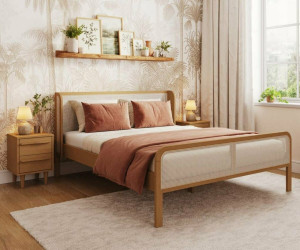 Ma Chambre d'Enfant Lit ado avec sommier Aury  Noisette 140x200 cm