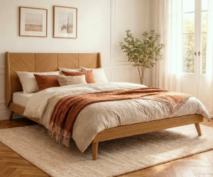 Ma Chambre d'Enfant Lit adulte avec sommier Isabo  Noisette 180x200 cm