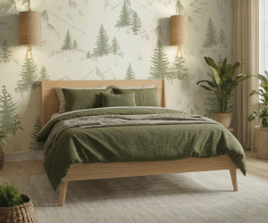 Ma Chambre d'Enfant Lit ado avec sommier Glaury  Bois naturel 160x200 cm