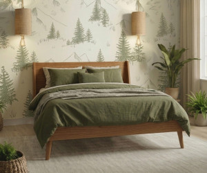 Ma Chambre d'Enfant Lit adulte avec sommier Glaury  Noisette 120x190 cm