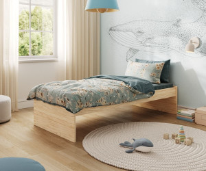 Ma Chambre d'Enfant Lit enfant robuste Tigar  Bois naturel 90x190 cm