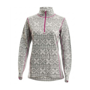 Dovrefjell Traditional Ullpolo (W) Grey/berry - Str. L
