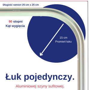 Szyna sufitowa aluminiowa gięta 90 stopni