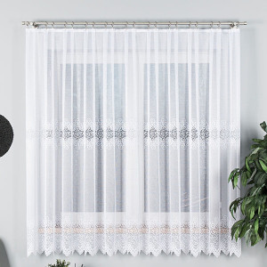 KUPON 270x180 cm Firana żakardowa z pasowym wzorem 001539