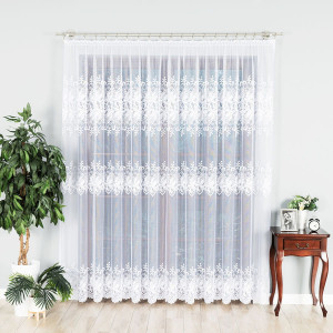 KUPON 170x250 cm Firana żakardowa ze wzorem pasowym 018227