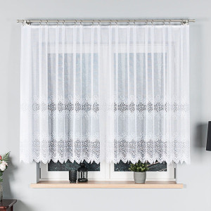 KUPON 230x140 cm Firana żakardowa z pasowym wzorem 001539