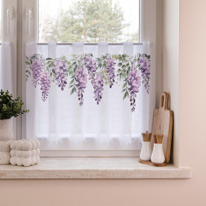 Zazdrostka biała żakardowa ze wzorem wysokość 50 cm WISTERIA