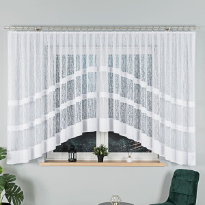 Firanka żakardowa w kolorze białym WIKTORIA rozmiar 500x160 cm 018352