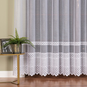 Firanka żakardowa z pasowym wzorem wysokość 250 cm 107627