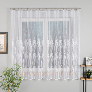 KUPON 540x180 cm Firana żakardowa biała ze wzorem 002599