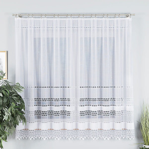 KUPON 500x180 cm Firana biała żakardowa ze wzorem 018669