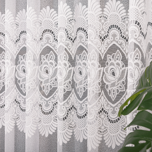 KUPON 400x170 cm Firana żakardowa ze wzorem pasowym 361370